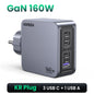 160W Gan Charger PD3.1 Type C QC4.0 3.0 Quick Charge for Macbook Pro Laptop USB Fast Charger for Iphone 16 Xiaomi Tablet