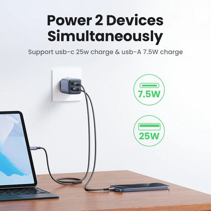 Gan 35W Charger USB Charger PD3.0 QC3.0 Quick Charger for Iphone 15 14 13 Pro Samsung Xiaomi Ipad Pro USB C Fast Charger