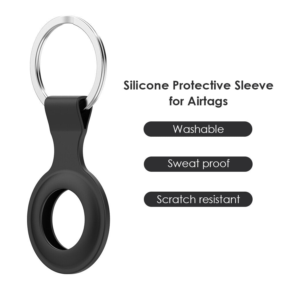 For Apple Airtag Silicone Loop Holder Keyring Carry Case Keychain Pet Luggage UK