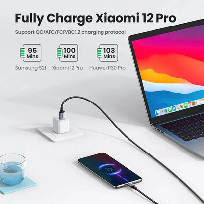 3A Fast Charging Cable Suitable for Ipad Samsung Xiaomi Poco Magnetic USB-C Charger Data Cable Mobile Phone Cable