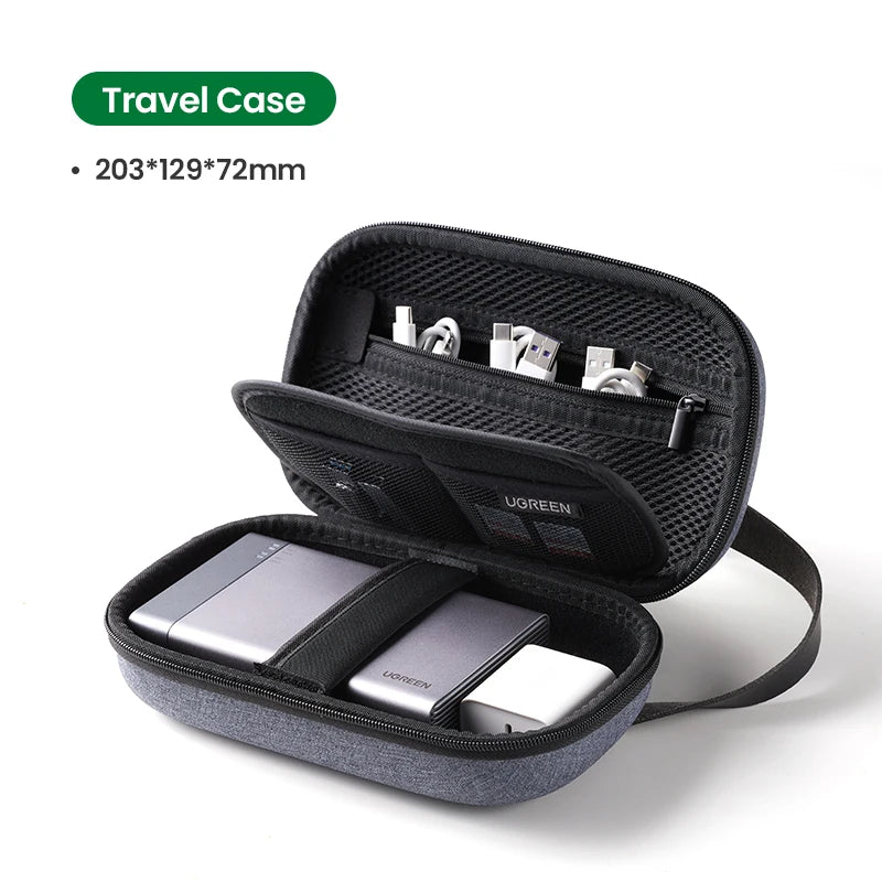 Storage Case for Hard Disk Drive Portable Power Bank Case for External Hard Drive SSD HDD Protective Pouch Travel Bag Box