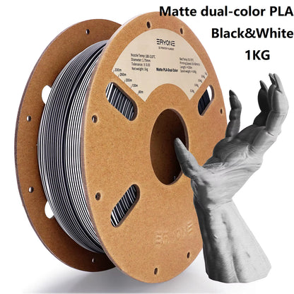 Dual Color Series Silk PLA and Matte PLA 1KG 1.75Mm Diameter High Quality Filament for FDM 3D Printing New Arrival