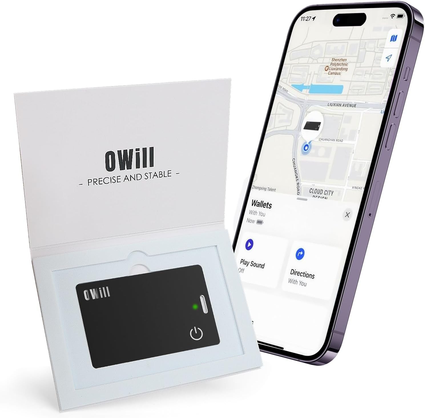 2 Mm Slim Wallet Tracker Card, IP68 Wireless Rechargeable Air Smart Tag Compatible with Apple Find My APP, Apple Bluetooth Tracker Devices for Luggage, Suitcase, Etc. (Ios Only)