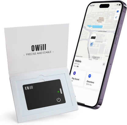 2 Mm Slim Wallet Tracker Card, IP68 Wireless Rechargeable Air Smart Tag Compatible with Apple Find My APP, Apple Bluetooth Tracker Devices for Luggage, Suitcase, Etc. (Ios Only)