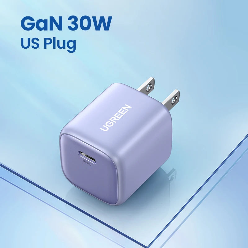 Gan 30W Fast Charger for Iphone 16 15 14 Pro PD3.0 Charger for Ipad Pro Tablet Samsung Xiaomi Type C Phone USB Charger