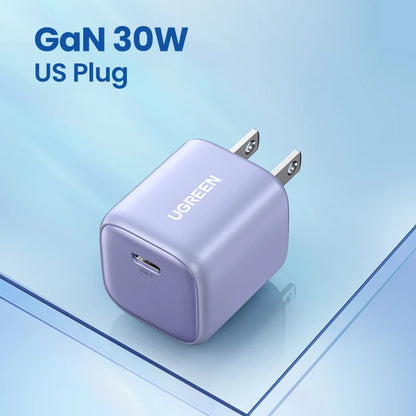 Gan 30W Fast Charger for Iphone 16 15 14 Pro PD3.0 Charger for Ipad Pro Tablet Samsung Xiaomi Type C Phone USB Charger