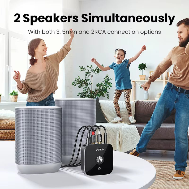 Bluetooth RCA Receiver 5.1 Aptx HD 3.5Mm Jack Aux Wireless Adapter Music for TV Car 2RCA Bluetooth 5.0 Audio Receiver