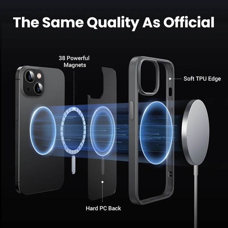 Matte Magnetic Case for Iphone 15 Pro Max Cases Shockproof Cover for Iphone 16 Pro plus 15Pro for Magsafe Macsafe Case