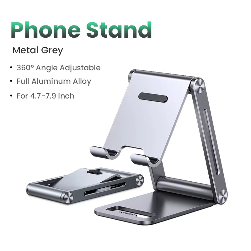 UGREEN Phone Holder Stand Aluminum Cell Phone Stand Tablet Stand Support Mobile Phone for Iphone 16 15 14 Pro Max Xiaomi Samsung