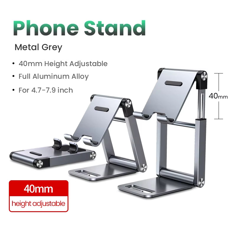 UGREEN Phone Holder Stand Aluminum Cell Phone Stand Tablet Stand Support Mobile Phone for Iphone 16 15 14 Pro Max Xiaomi Samsung