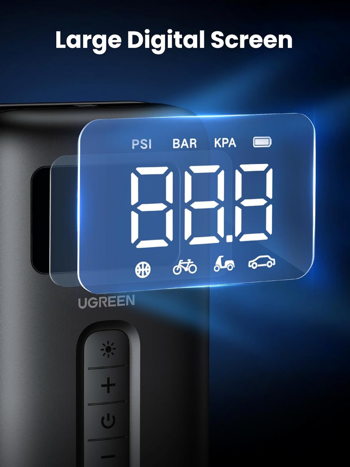 Tyre Inflator Portable Cordless Electric Air Pump 150PSI Auto-Off Car Tyre Pump with LED Light Digital Gauge for Accurate Pressure Readings for Cars, Motorcycles, Balls, All Bicycles, Etc