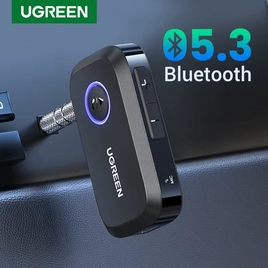 Bluetooth Car Receiver Adapter 3.5Mm AUX Jacks for Car Speakers Audio Music Receiver Hands Free Bluetooth 5.3 Adapter
