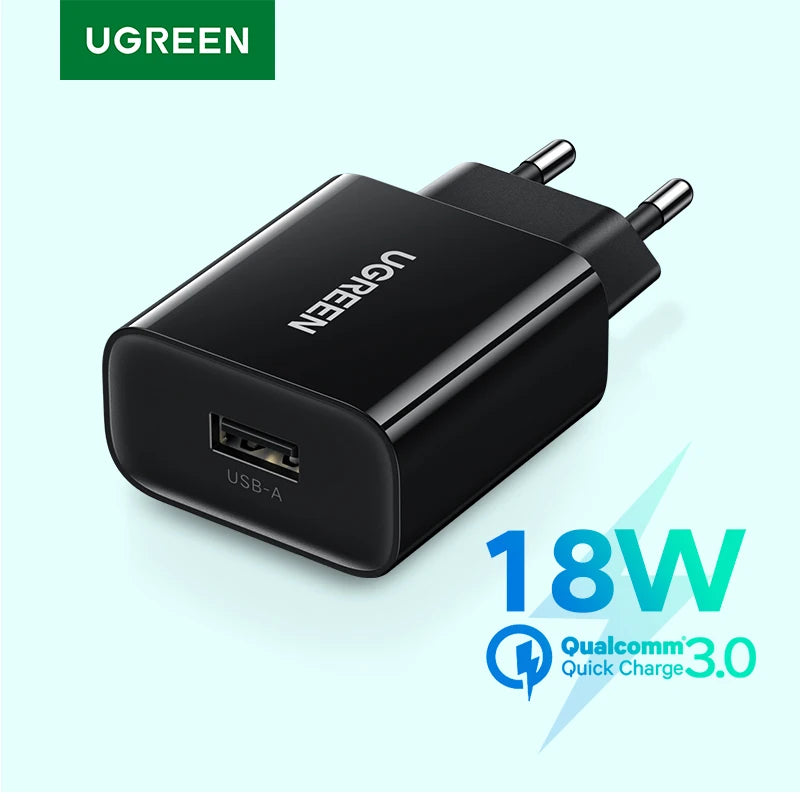 USB Quick Charge 3.0 QC 18W USB Charger QC3.0 Fast Wall Charger Mobile Phone Charger for Samsung S24 Huawei Xiaomi Iphone