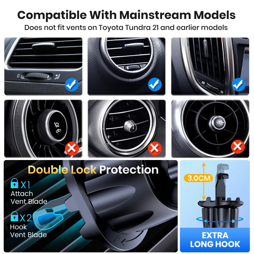 Car Phone Holder Air Vent Mount Cell Phone Holder Car Mount Compatible with Iphone 15 14 13 Pro Max plus All Phones