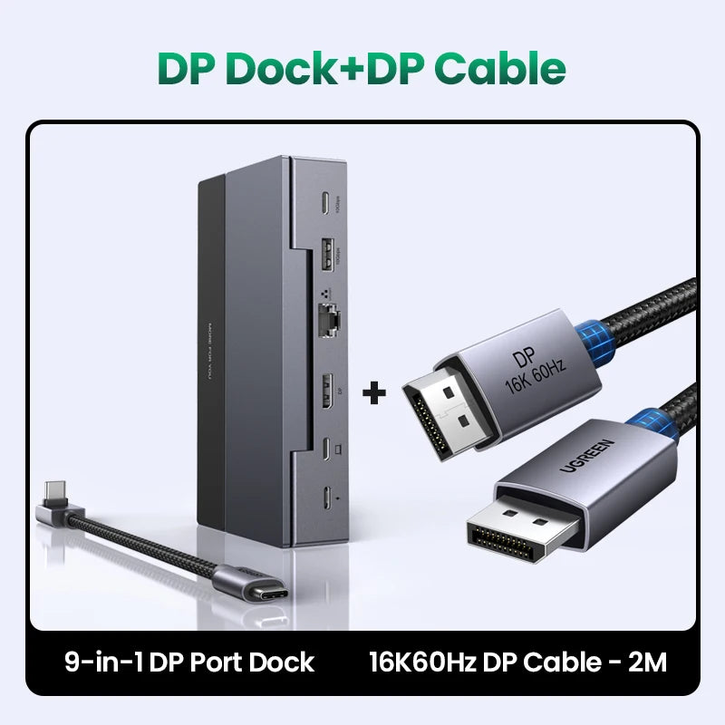 Steam Deck Docking Station 10Gbps USB-C to 4K120Hz Displayport Gigabit RJ45 PD100W TF/SD for PC Ipad Rog Ally/X Legion Go
