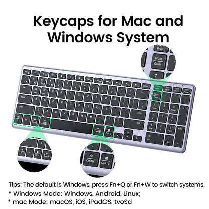 Keyboard Wireless Bluetooth 5.0 2.4G Russian/Korean/En 99 Keycaps for Macbook Ipad PC Tablet USB C Rechargeable Keyboard