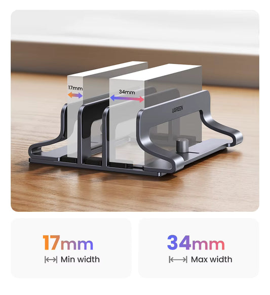Vertical Laptop Stand for Macbook Air Pro Triple Slots Aluminum Notebook Stand for Macbook Pro Tablet Ipad Phone Holder