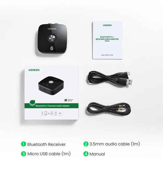 Bluetooth RCA Receiver 5.1 Aptx HD 3.5Mm Jack Aux Wireless Adapter Music for TV Car 2RCA Bluetooth 5.0 Audio Receiver