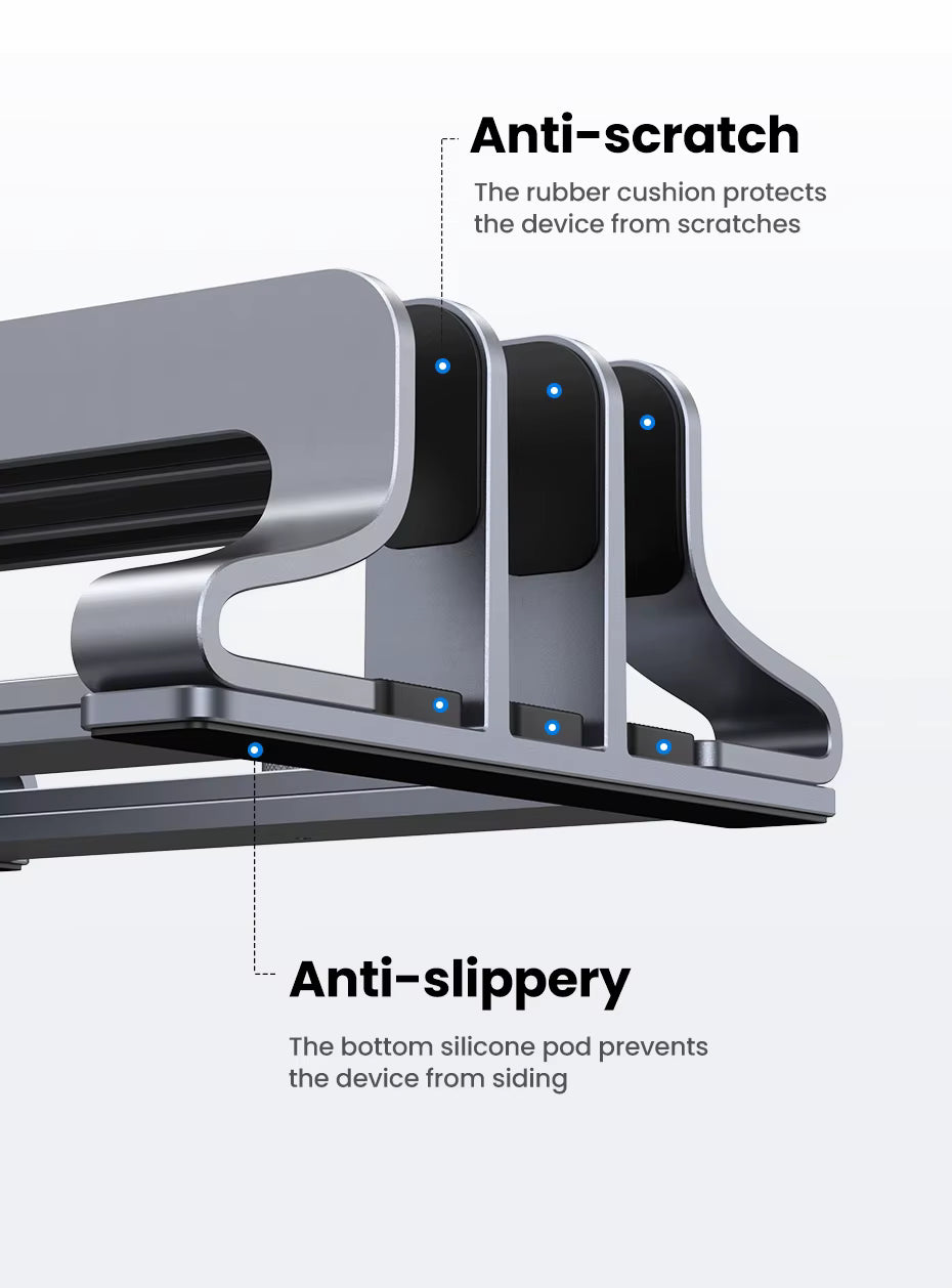 Vertical Laptop Stand for Macbook Air Pro Triple Slots Aluminum Notebook Stand for Macbook Pro Tablet Ipad Phone Holder