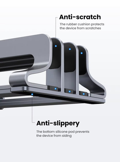 Vertical Laptop Stand for Macbook Air Pro Triple Slots Aluminum Notebook Stand for Macbook Pro Tablet Ipad Phone Holder