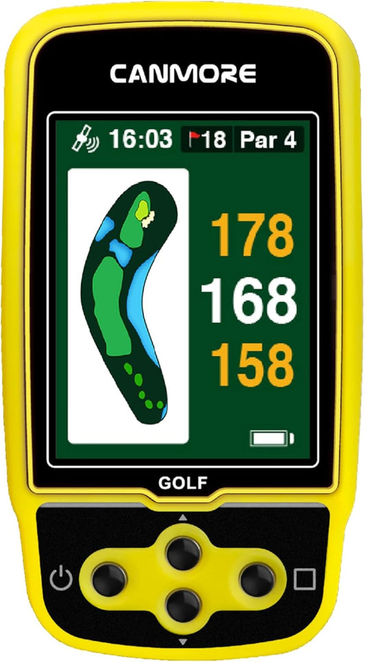 HG500 Golf GPS - Extra Large Easy-To-Read Color Display, Preloaded 41,000 Course Map Worldwide Shape of the Green and the Fairway(Yellow)