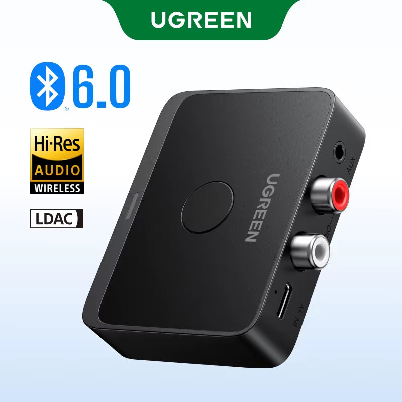 AUX Bluetooth Receiver LDAC AAC Hi-Fi 3.5Mm Jack 2RCA RCA Audio Bluetooth 6.0 Adapter Receivers 15H for Car Speaker PC