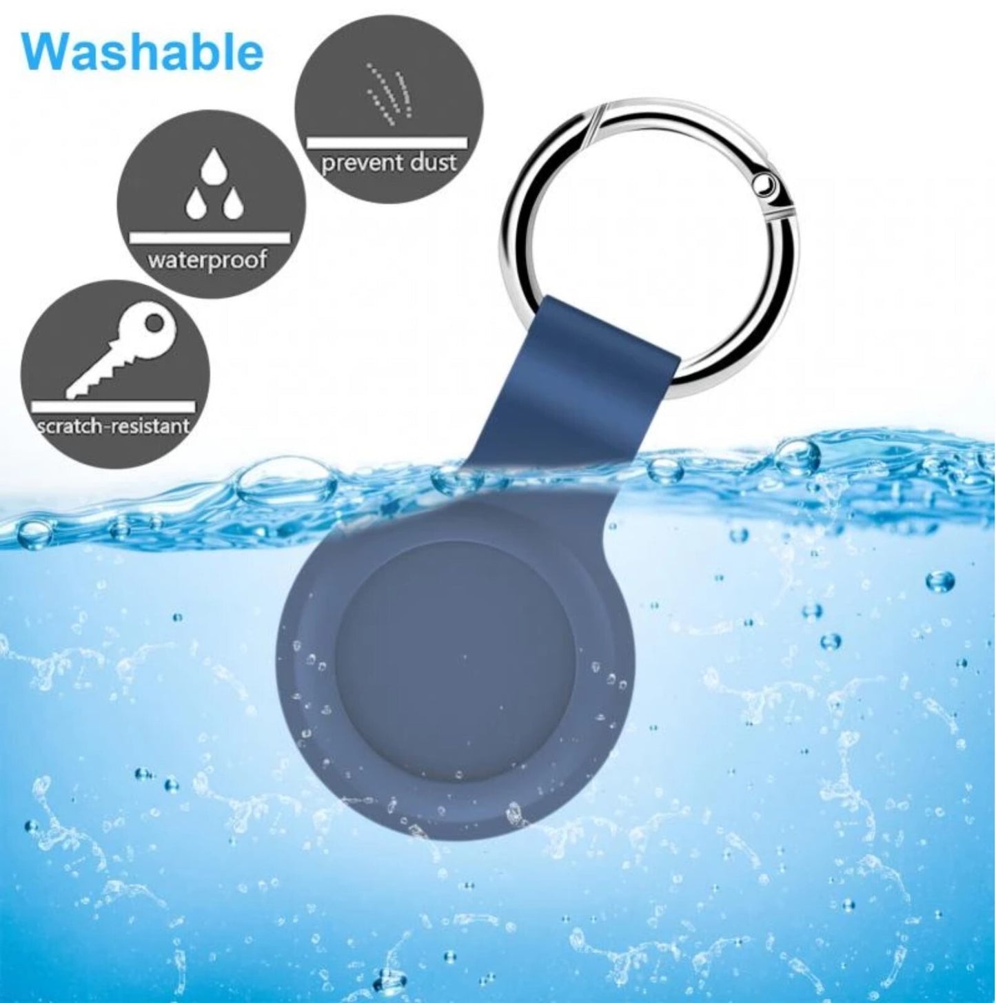 For Apple Airtag Silicone Loop Holder Keyring Carry Case Keychain Pet Luggage UK