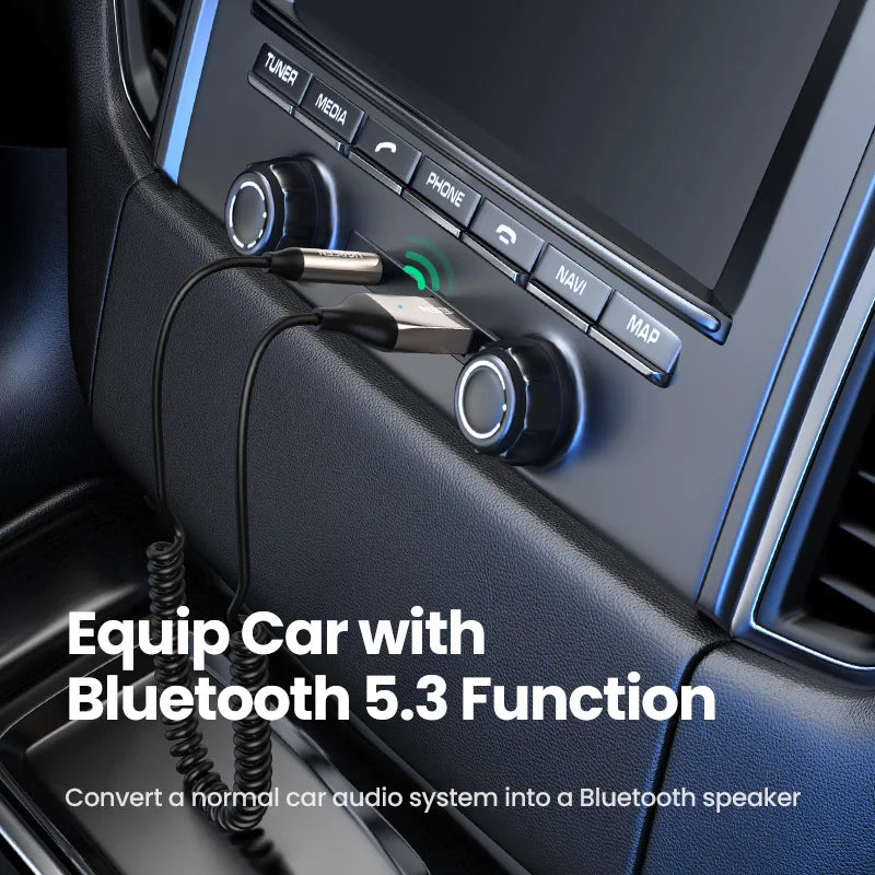Bluetooth Receiver 5.3 Adapter Hands-Free Car Kits AUX Audio 3.5Mm Jack Music Wireless Receiver for Car BT Transmitter