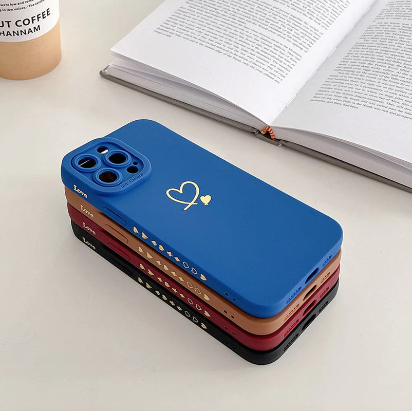 Shockproof Women Silicone Heart Case for Iphone 11 12 13 14 Pro Max XR 7 8 Plus