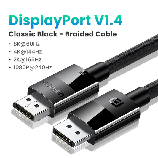8K Displayport 1.4 Cable for TV 4K 144/165Hz 32.4Gbps Displayport to DP for PC Computer Gaming Monitor Projector DP Cable