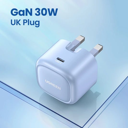 Gan 30W Fast Charger for Iphone 16 15 14 Pro PD3.0 Charger for Ipad Pro Tablet Samsung Xiaomi Type C Phone USB Charger