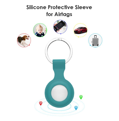 For Apple Airtag Silicone Loop Holder Keyring Carry Case Keychain Pet Luggage UK