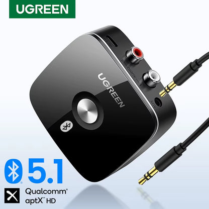 Bluetooth RCA Receiver 5.1 Aptx HD 3.5Mm Jack Aux Wireless Adapter Music for TV Car 2RCA Bluetooth 5.0 Audio Receiver