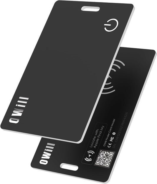 2 Mm Slim Wallet Tracker Card, IP68 Wireless Rechargeable Air Smart Tag Compatible with Apple Find My APP, Apple Bluetooth Tracker Devices for Luggage, Suitcase, Etc. (Ios Only)