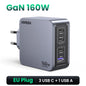 160W Gan Charger PD3.1 Type C QC4.0 3.0 Quick Charge for Macbook Pro Laptop USB Fast Charger for Iphone 16 Xiaomi Tablet