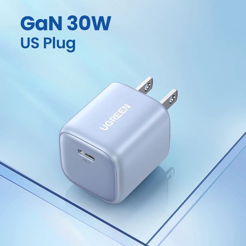 Gan 30W Fast Charger for Iphone 16 15 14 Pro PD3.0 Charger for Ipad Pro Tablet Samsung Xiaomi Type C Phone USB Charger
