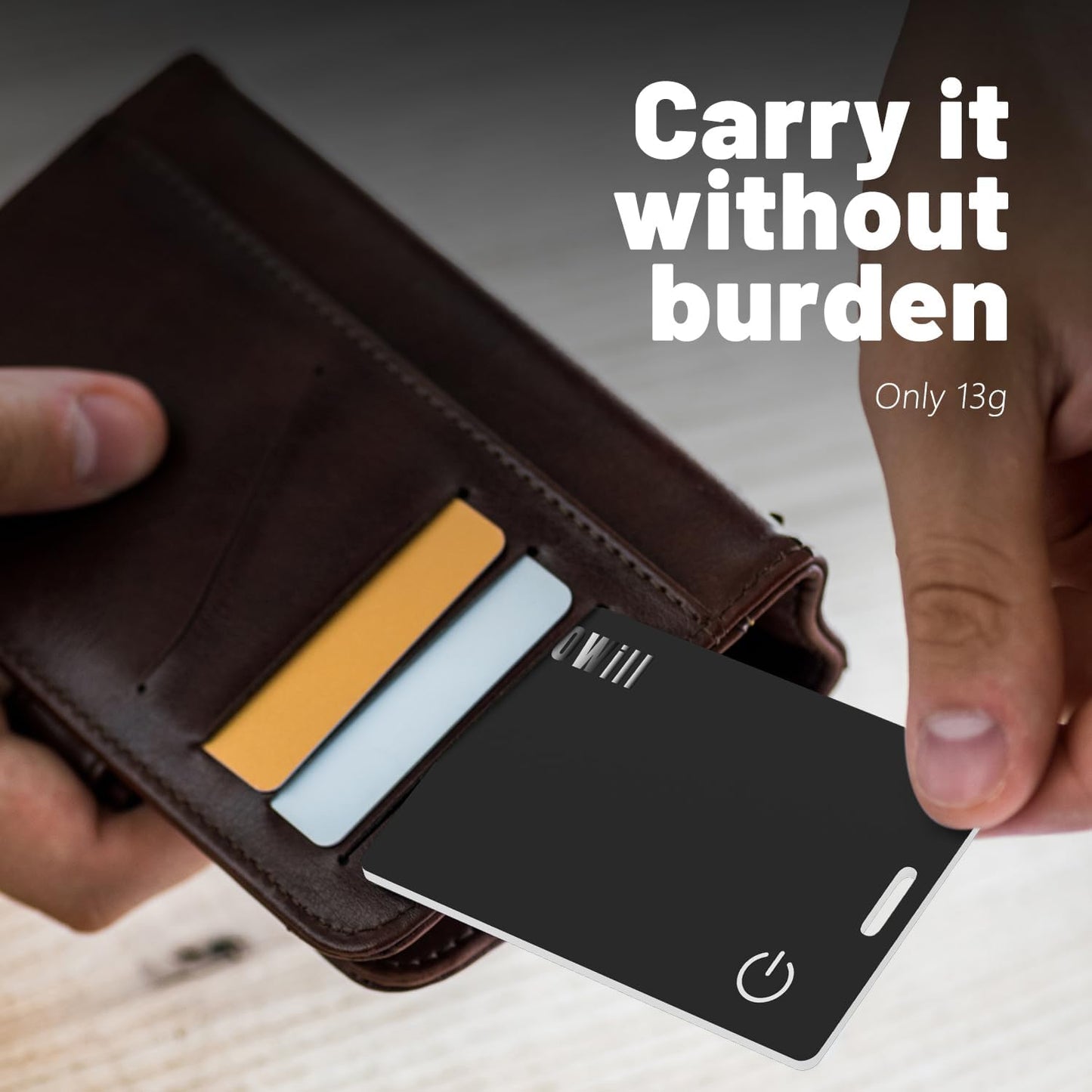 2 Mm Slim Wallet Tracker Card, IP68 Wireless Rechargeable Air Smart Tag Compatible with Apple Find My APP, Apple Bluetooth Tracker Devices for Luggage, Suitcase, Etc. (Ios Only)