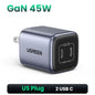 Gan 45W USB Charger PD QC 3.0 Fast Charger Quick Charger for Iphone 16 15 14 Pro Travel Phone Charger for Samsung S24 S23