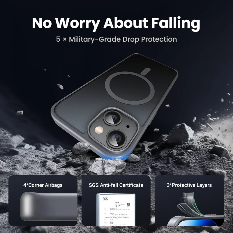 Matte Magnetic Case for Iphone 15 Pro Max Cases Shockproof Cover for Iphone 16 Pro plus 15Pro for Magsafe Macsafe Case