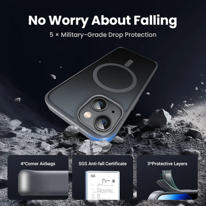 Matte Magnetic Case for Iphone 15 Pro Max Cases Shockproof Cover for Iphone 16 Pro plus 15Pro for Magsafe Macsafe Case
