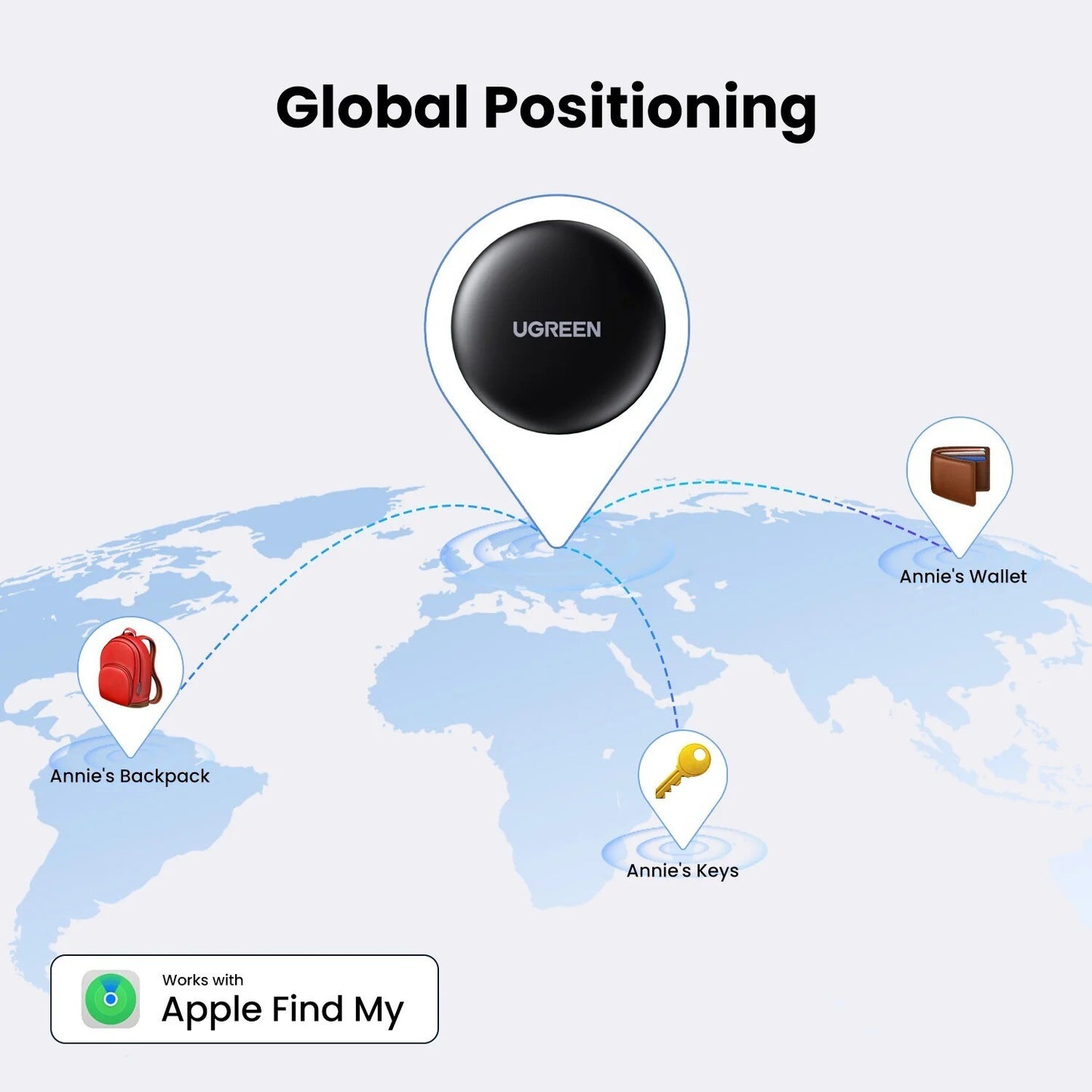 UGREEN Smarttrack Link: Bluetooth GPS Tracker for Apple Find My and Luggage