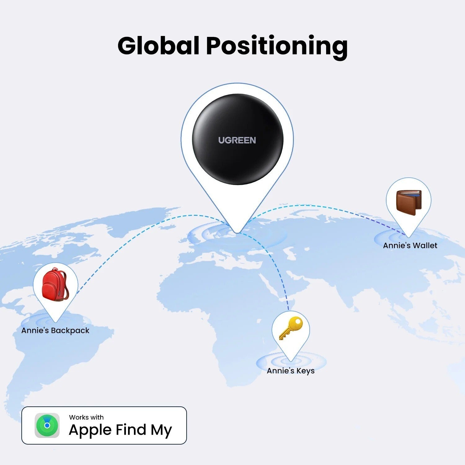 UGREEN Smarttrack Link: Bluetooth GPS Tracker for Apple Find My and Luggage