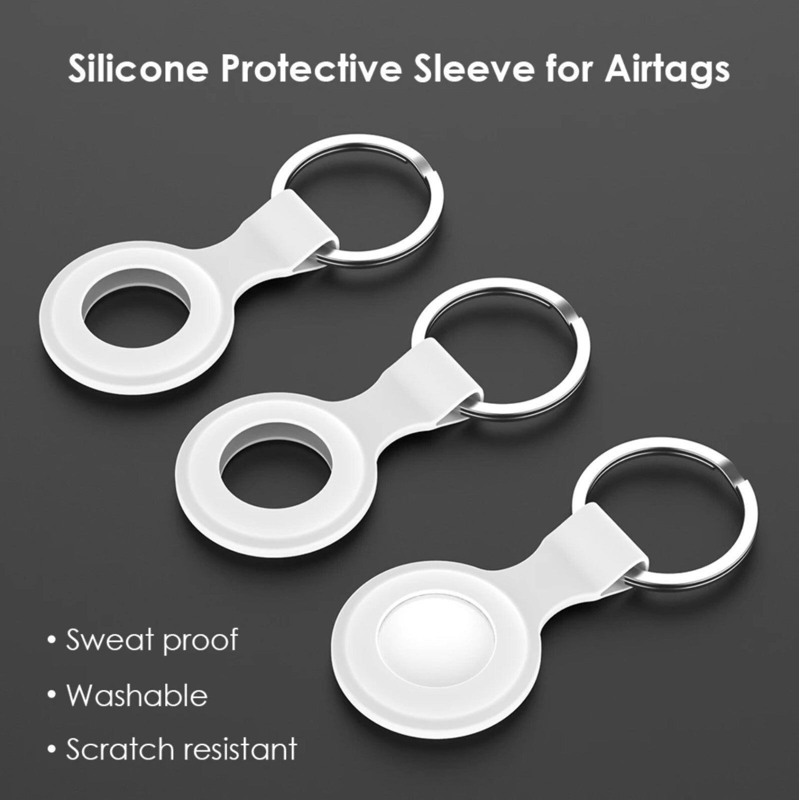 For Apple Airtag Silicone Loop Holder Keyring Carry Case Keychain Pet Luggage UK