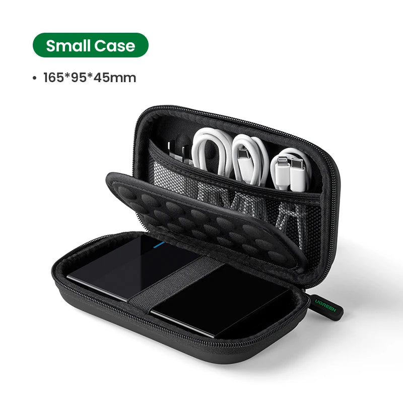 Storage Case for Hard Disk Drive Portable Power Bank Case for External Hard Drive SSD HDD Protective Pouch Travel Bag Box