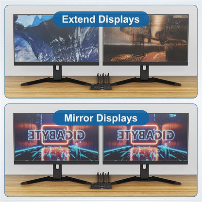 4K 240Hz 2X2 HDMI DP KVM Switch Dual Monitor Extended Display USB KVM Switcher 2 in 2 Out for 2 Computers 2 Monitors