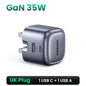Gan 35W Charger USB Charger PD3.0 QC3.0 Quick Charger for Iphone 15 14 13 Pro Samsung Xiaomi Ipad Pro USB C Fast Charger