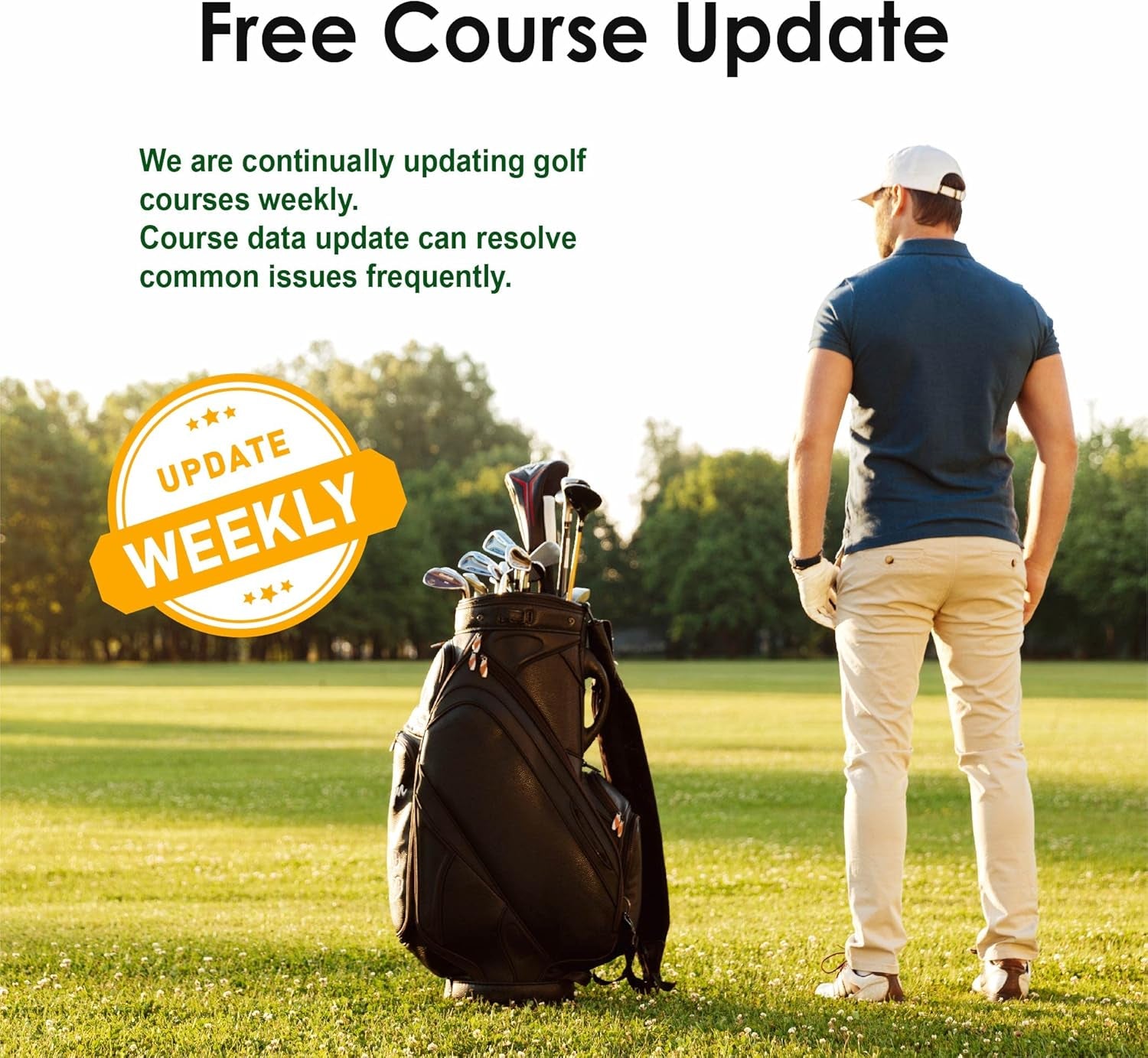 HG500 Golf GPS - Extra Large Easy-To-Read Color Display, Preloaded 41,000 Course Map Worldwide Shape of the Green and the Fairway(Yellow)