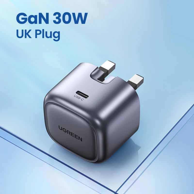 Gan 30W Fast Charger for Iphone 16 15 14 Pro PD3.0 Charger for Ipad Pro Tablet Samsung Xiaomi Type C Phone USB Charger