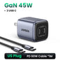 Gan 45W USB Charger PD QC 3.0 Fast Charger Quick Charger for Iphone 16 15 14 Pro Travel Phone Charger for Samsung S24 S23