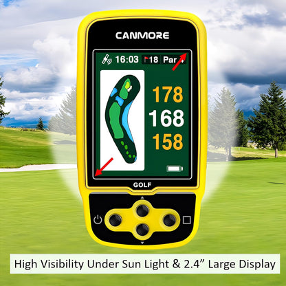 HG500 Golf GPS - Extra Large Easy-To-Read Color Display, Preloaded 41,000 Course Map Worldwide Shape of the Green and the Fairway(Yellow)